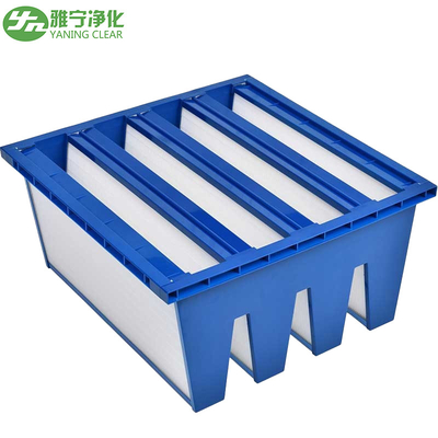 HVAC AHU 체계 잠복 - 파란 플라스틱 구조를 가진 Hepa 공기 정화 장치 W 유형